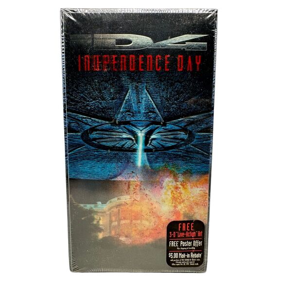 Independence Day (VHS, 1996, Lenticular Cover) New Factory Sealed w/Watermark - Picture 1 of 6